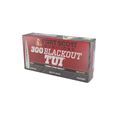 Fort Scott Munitions 300 Blackout Tumble Upon Impact (TUI) - 115gr Solid Copper Spun, 20 Rounds per Box