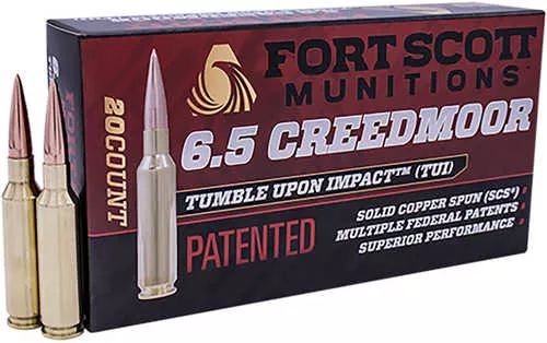 Fort Scott Munitions 6.5 Grendel 123 Gr Solid Copper Ammo - 20 Rounds for Tactical Shooters