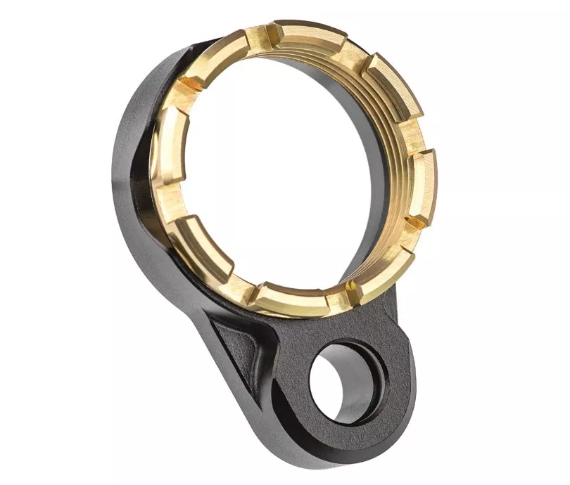 Fortis LE Lightweight Enhanced AR15 End Plate - K1 System (Tapered) Castle Nut - Gold