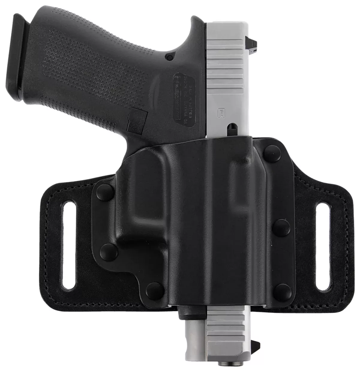 Galco TS428B TacSlideOWB Black Kydex/Leather Belt Slide Fits HK 45/45C/HK P30/USP 9/40 Right Hand