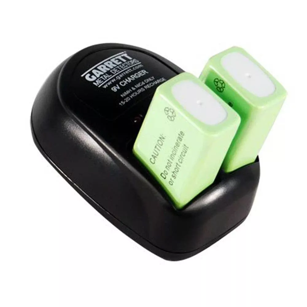 Garrett 1612100 Recharger Kit for SuperWand, THD and CSI PRO-POINTER (2 Ni-MH Battery and 220 Volt Charger)