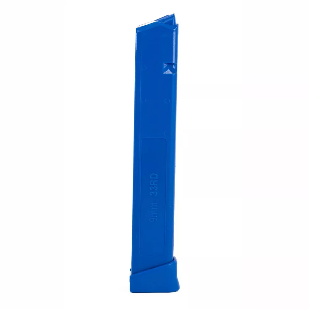 Glock Compatible 9mm 33rd BLUE Reinforced Steel Lined Polymer Magazine