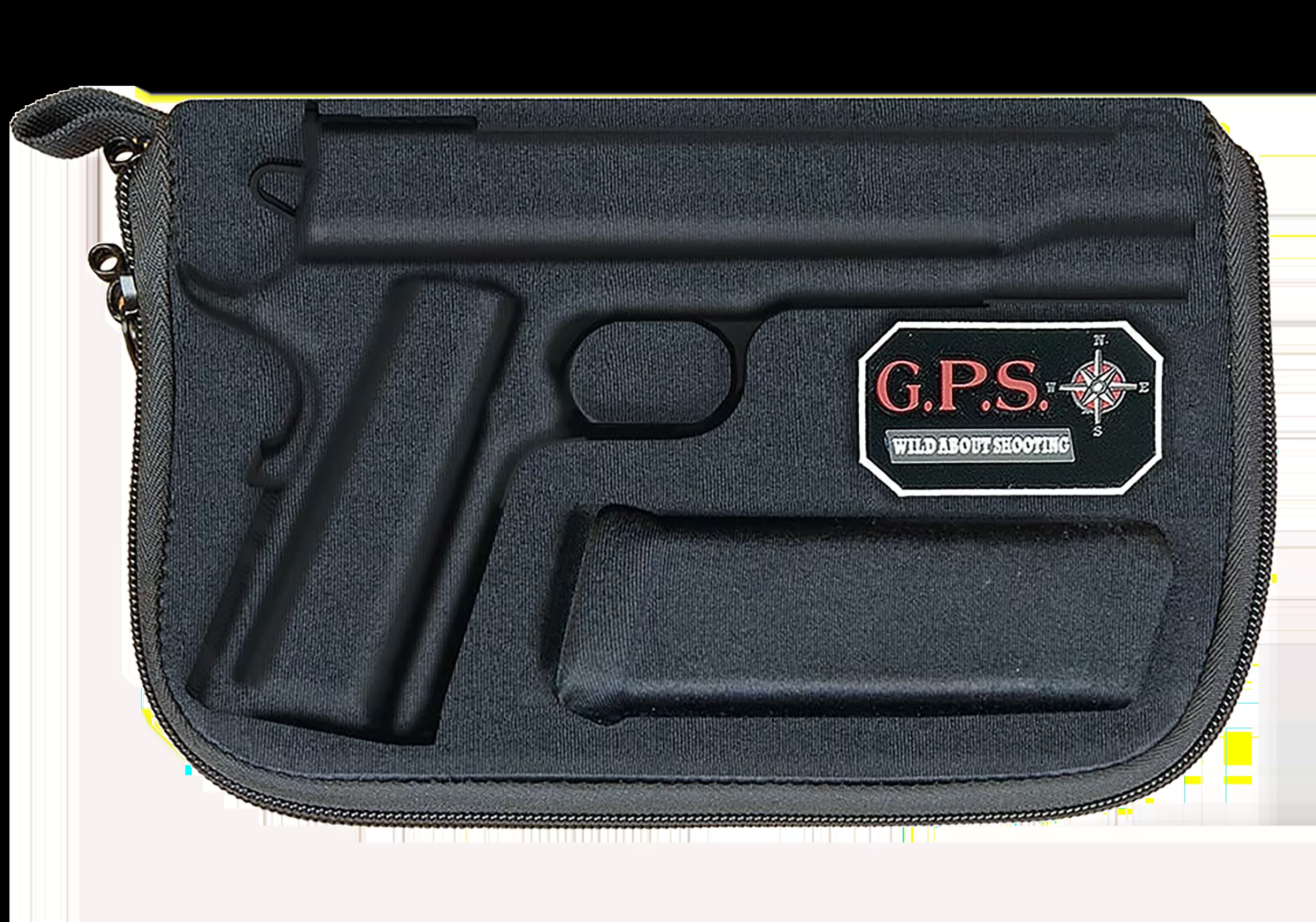 GPS Bags 907PC Custom Moldedw/ Lockable Zippers Internal Mag Holder & Black Finish for Glock 17/19/22/23/26/27