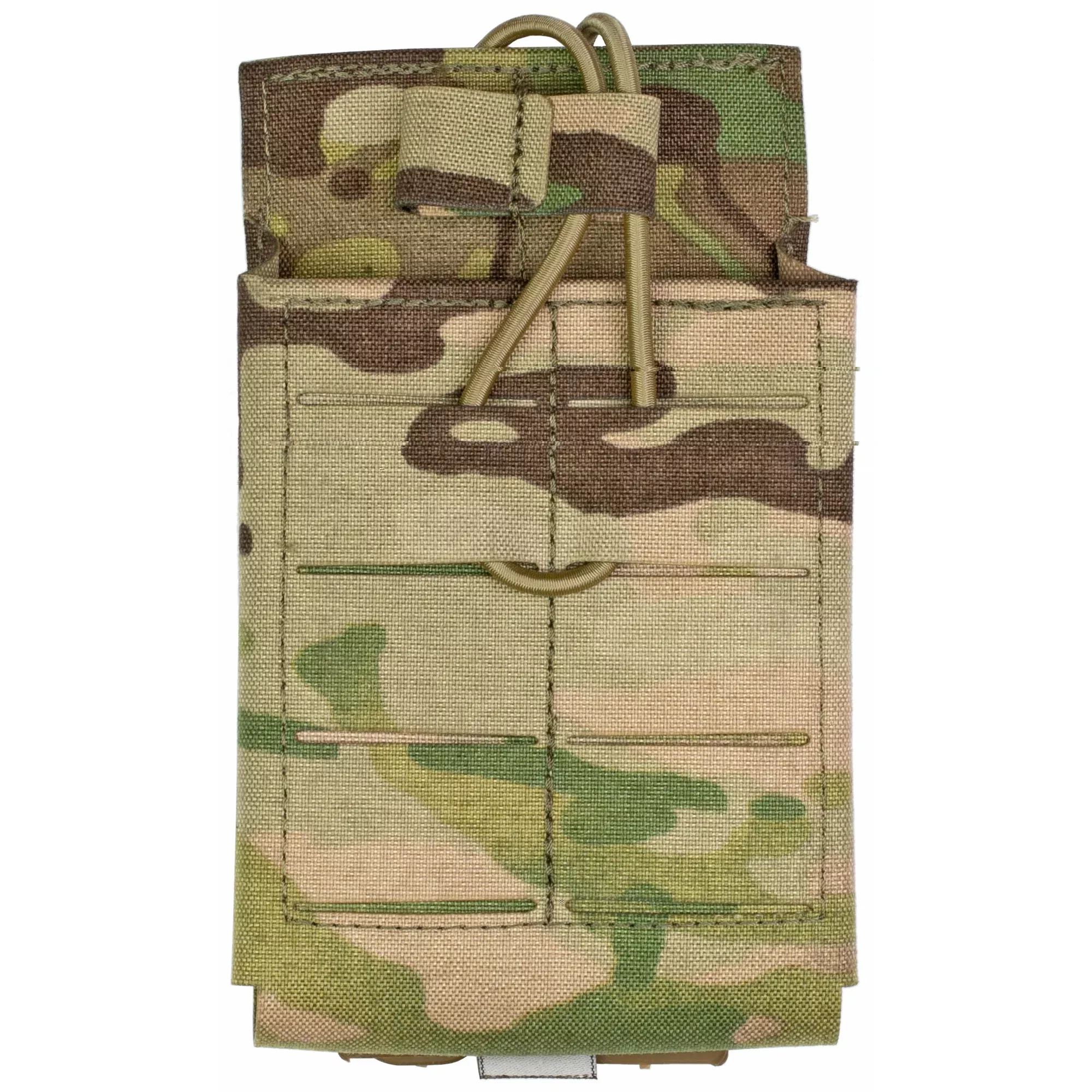 Grey Ghost Gear Single 7.62 Magazine Pouch, MOLLE/PALS Laminate Nylon with Bungee Retention, 1053-2