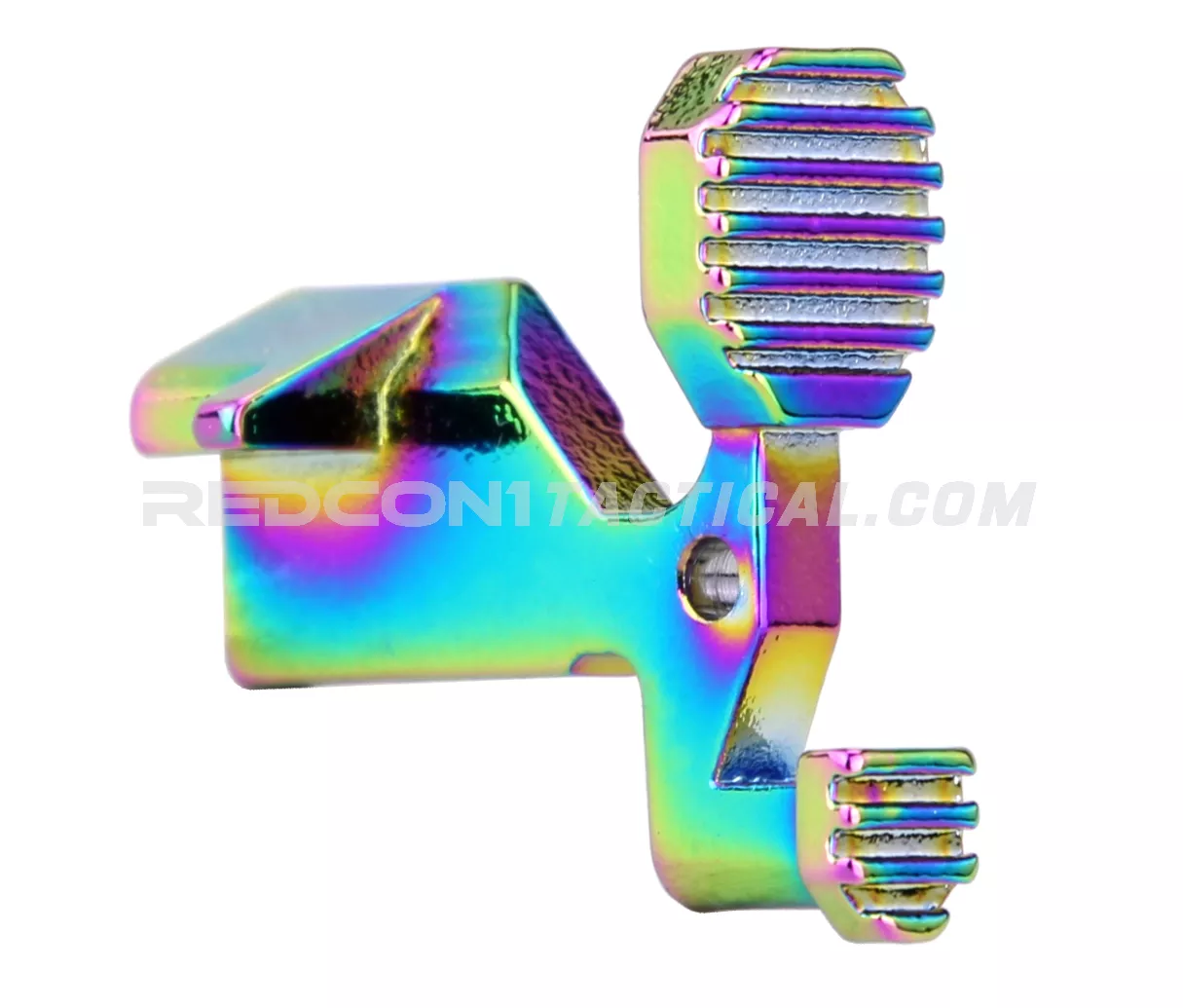 Guntec USA AR-15 Extended Ergonomic Bolt Catch - Rainbow PVD Coated