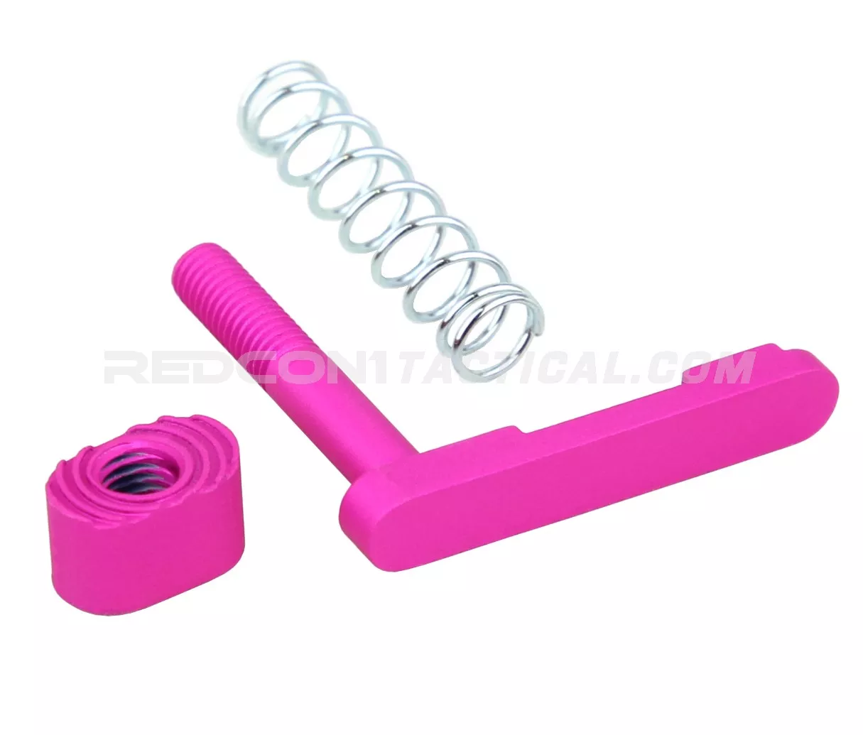 Guntec USA AR-15 Mag Catch Assembly With Extended Mag Button - Anodized Pink