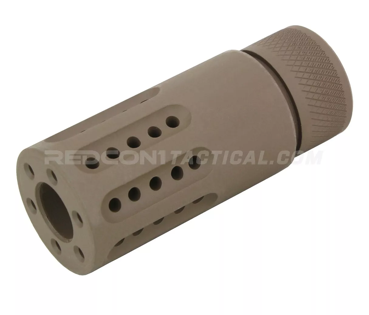 Guntec USA AR-15 Micro Slip Over Barrel Shroud With Multi-Port Muzzle Brake - Cerakote FDE