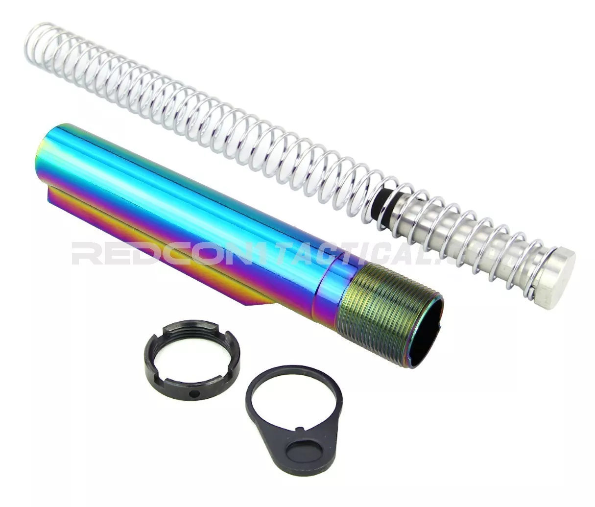 Guntec USA AR-15 Mil-Spec Buffer Tube Kit - Rainbow PVD