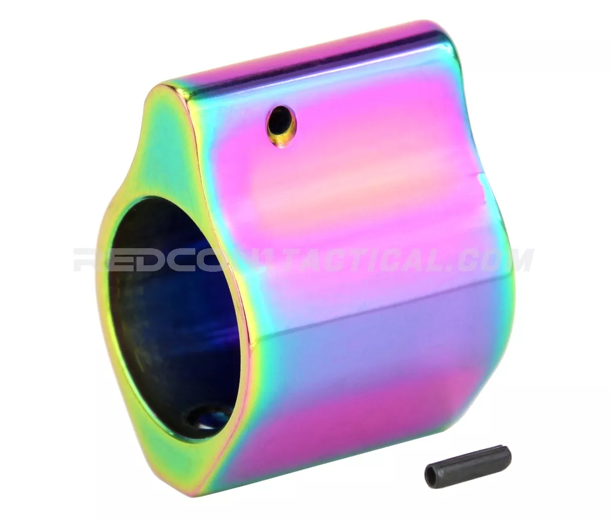 Guntec USA AR-15 Steel Low Profile Gas Block .750 - Rainbow PVD Coated