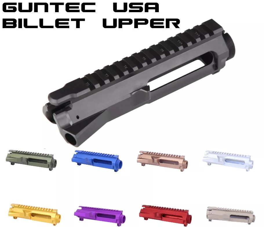 Guntec USA AR15 Stripped BILLET Upper Receiver AR-15 M4 Ramps