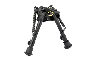 Harris Bipods S-BR2M-LOK Swivel BR M-LOK, 6-9", Black Steel/Aluminum, Self-Leveling Legs, Rubber Feet