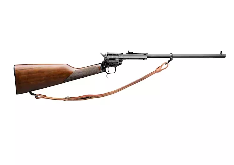Heritage Manufacturing Inc. Rough Rider Rancher Revolver Rifle 22 Long Rifle 16″ Blued Barrel Blued Frame Walnut Straight Grip Stock
