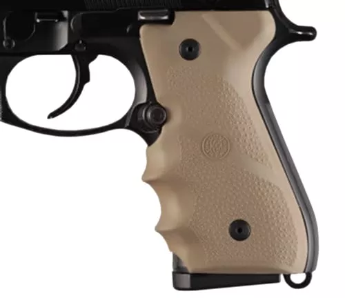 Hogue 92003 Rubber GripFlat Dark Earth with Finger Grooves for Beretta 92, 96