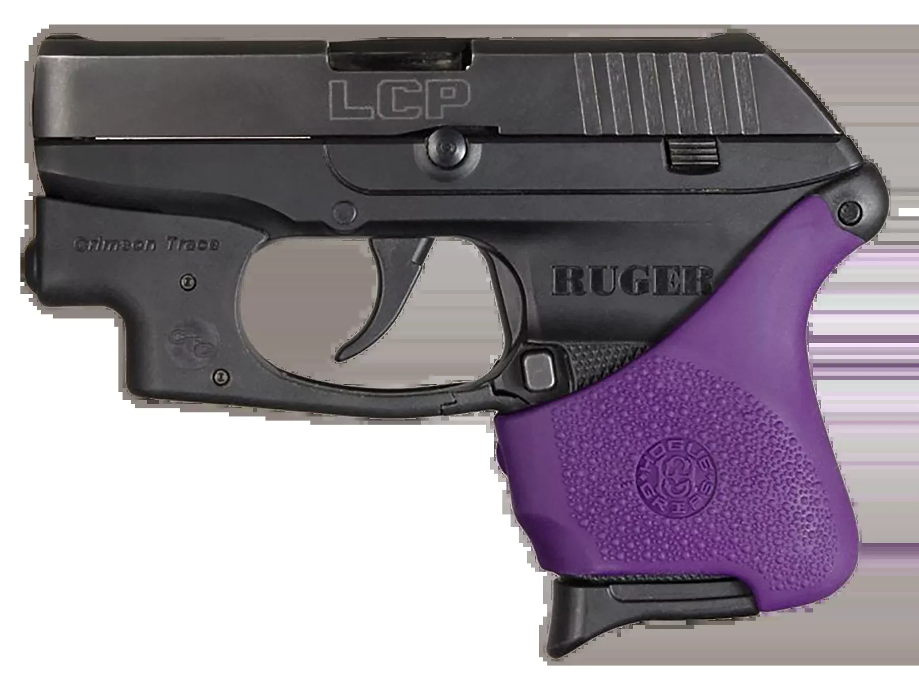 Hogue HandAll Hybrid Rubber Grip Sleeve for Ruger LCP with Crimson Trace, Purple Textured 18116