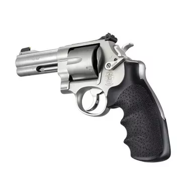 Hogue OverMolded Rubber Full Size Grip S&W N-Frame Revolvers (Round Butt) - Black