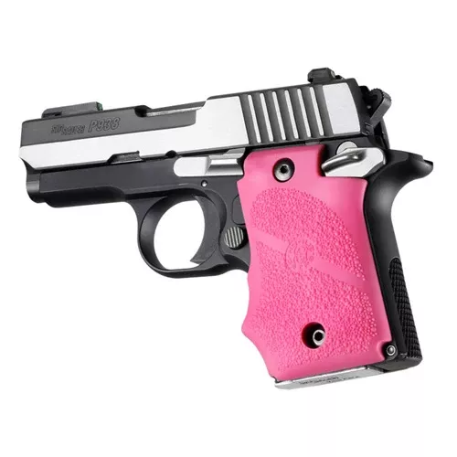 Hogue SIG Sauer P938 Rubber Grip with Finger Grooves for Ambidextrous Safety, Pink HOG98087