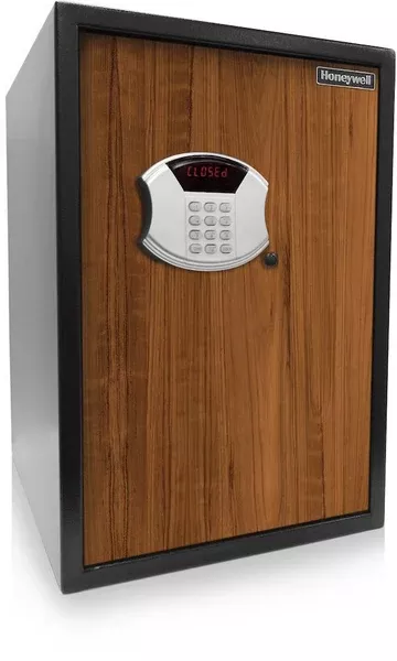 Honeywell 5107SB Digital Security Safe with Depository Slot - Faux Wood Door Panel Amber