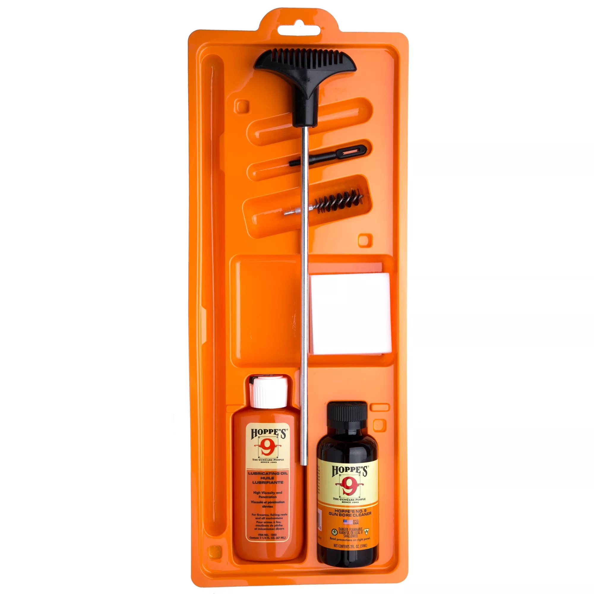 Hoppe's Pistol Cleaning Kit for .40 & 10mm with Aluminum Rod, No. 9 Solvent, Oil – PCO40B