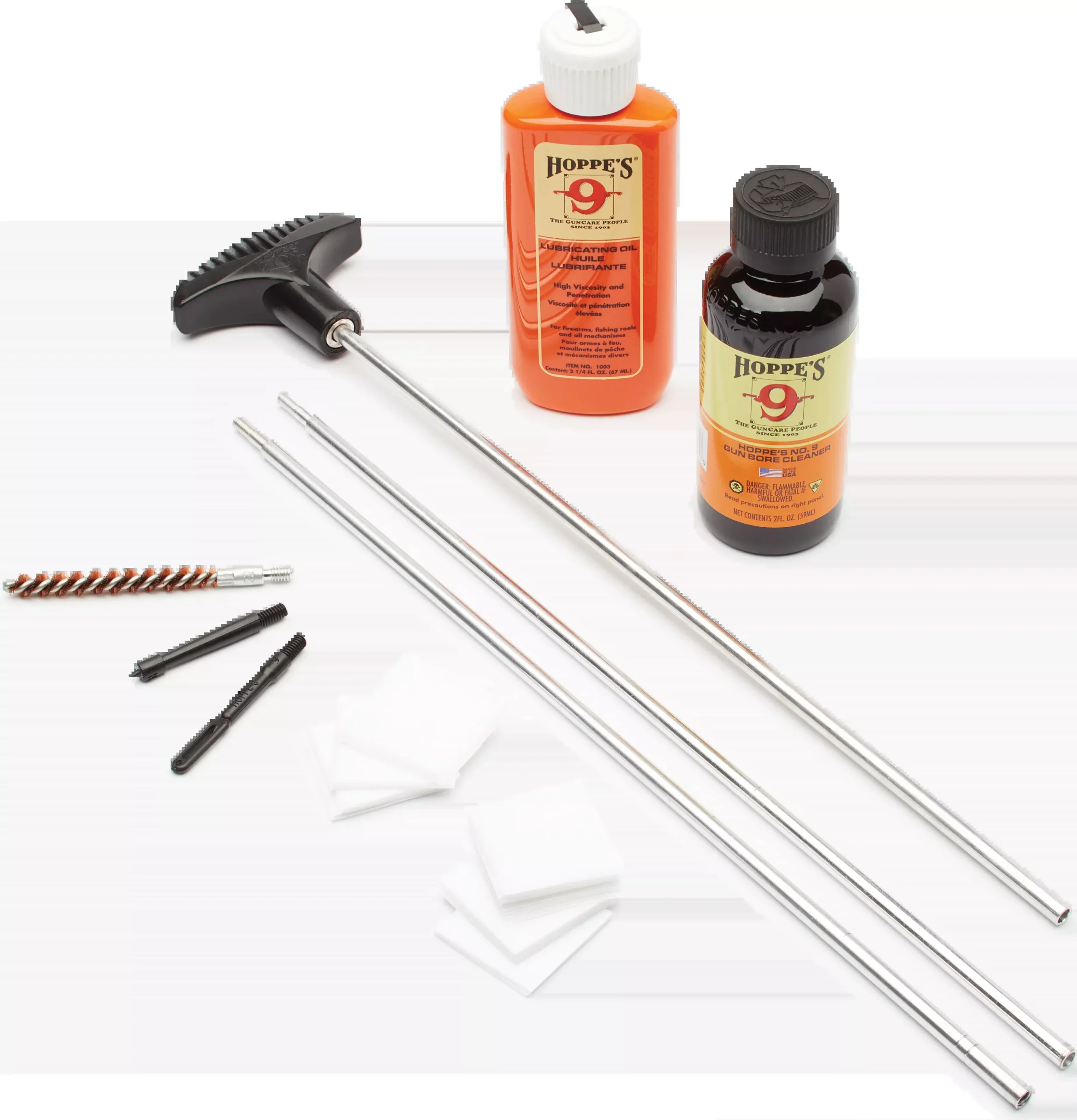 Hoppe's Rifle Cleaning Kit for 6mm, 6.5mm, .243 & .257 Caliber Rifles with No. 9 Solvent U243B