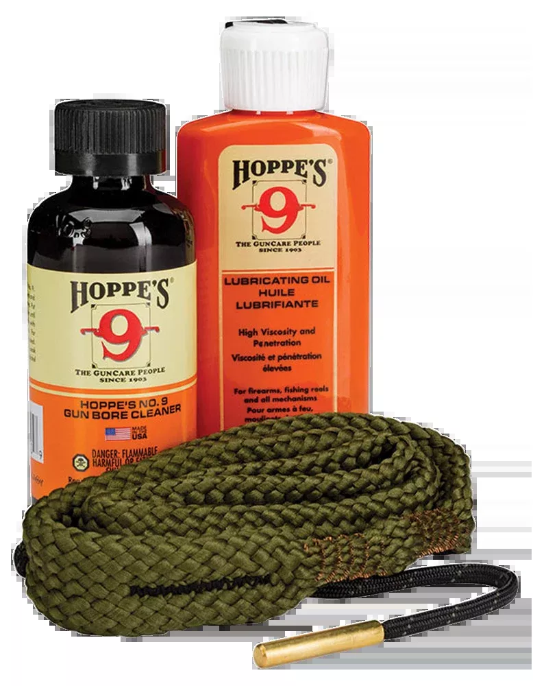 Hoppes 1-2-3 Done .45 Caliber Pistol Cleaning Kit with BoreSnake, Solvent & Oil, 110045