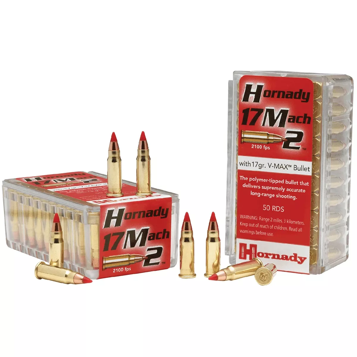 Hornady .17 HM2 17 Grain V-max Mach 2 Rifle Ammo