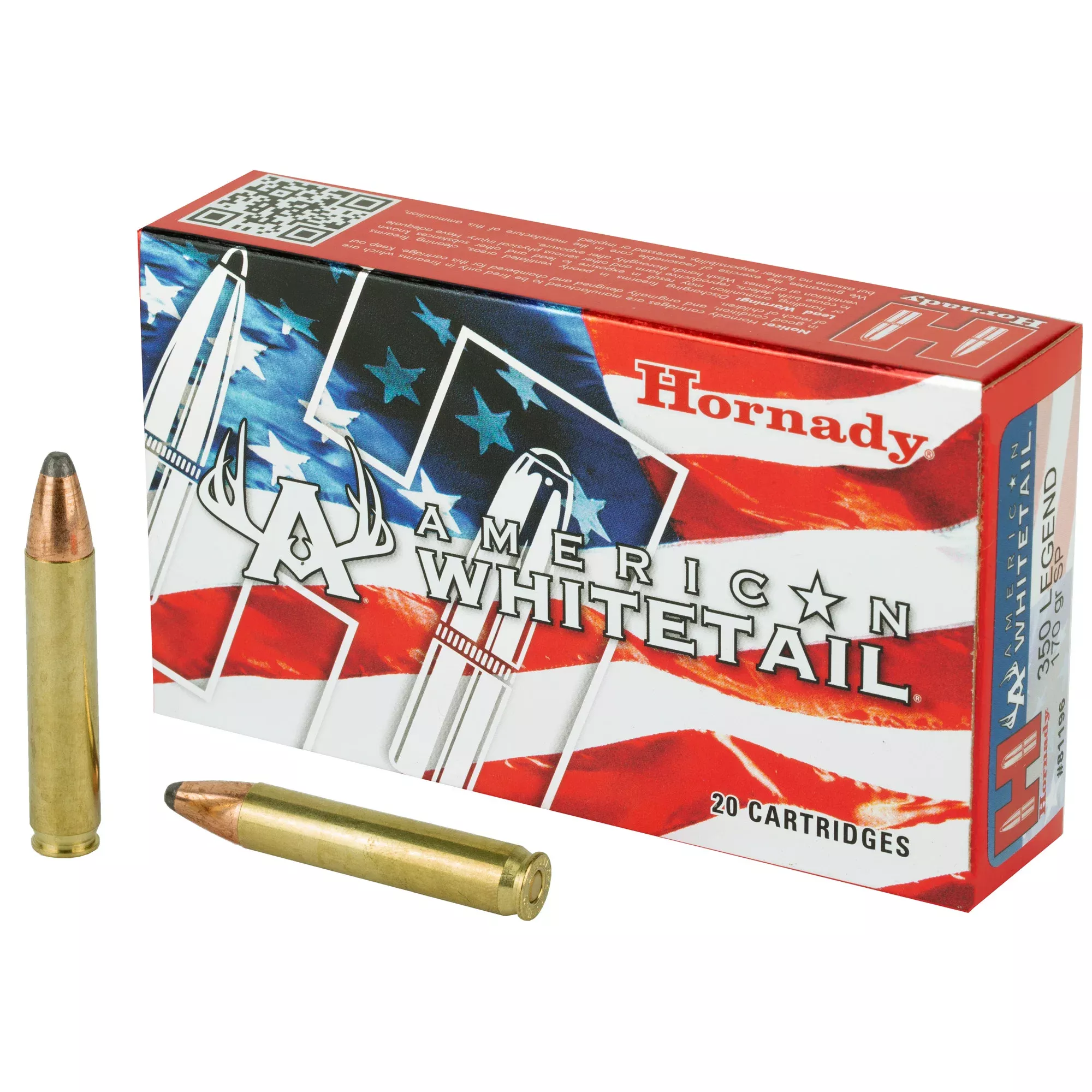 Hornady American Whitetail .350 Legend 170 Grain InterLock Soft Point Rifle Ammo 20 Rounds 81196
