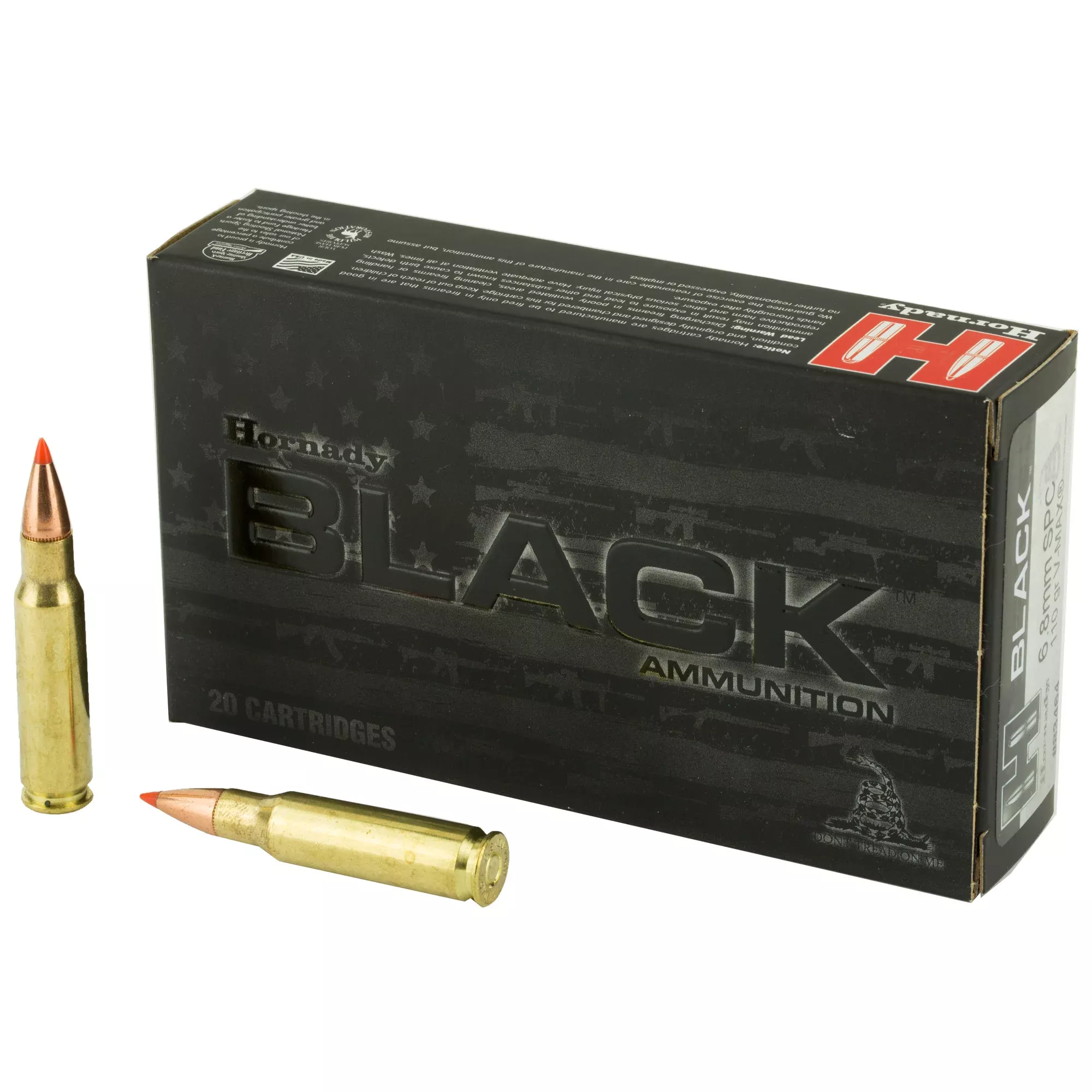 Hornady Black 6.8mm Remington SPC 110gr V-MAX Polymer Tip Rifle Ammo 20rd Box 83464