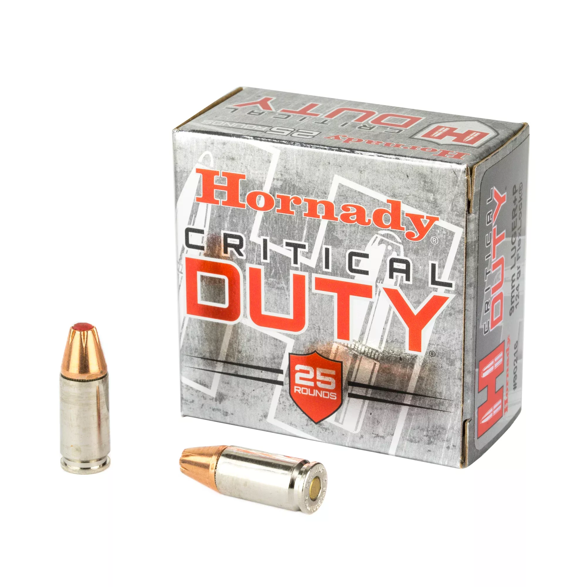 Hornady Critical Duty 9mm Luger +P 124 Grain FlexLock Handgun Ammo 25/Box 90216
