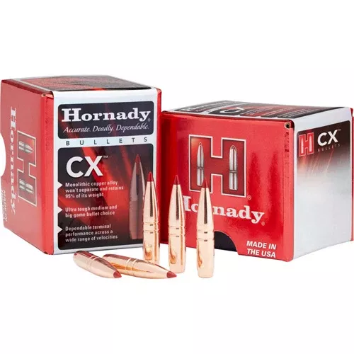 Hornady CX Hunting Bullets 6.5mm 130-Grain, Monolithic Copper, Heat Shield Tip, 50-Count HOR26178