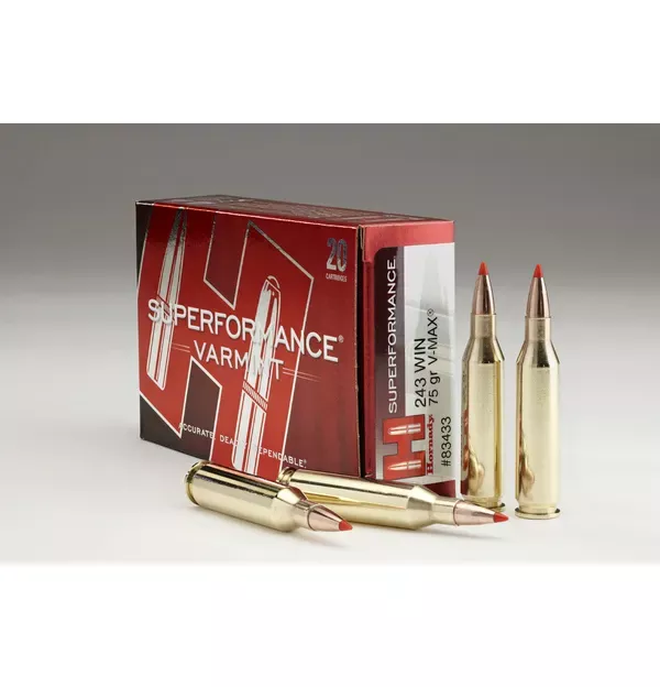 Hornady Superformance .243 Winchester Ammunition 20 Rounds V-MAX 75 Grain