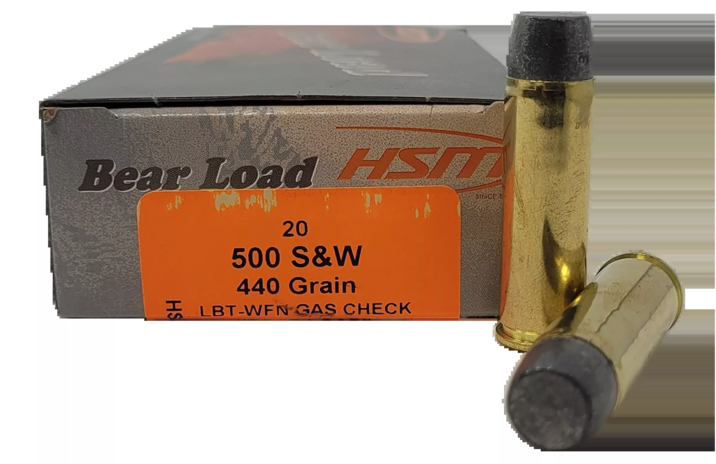 HSM Bear Load 500 S&W Mag 440gr Wide Flat Nose 20 Rd - Box or Case