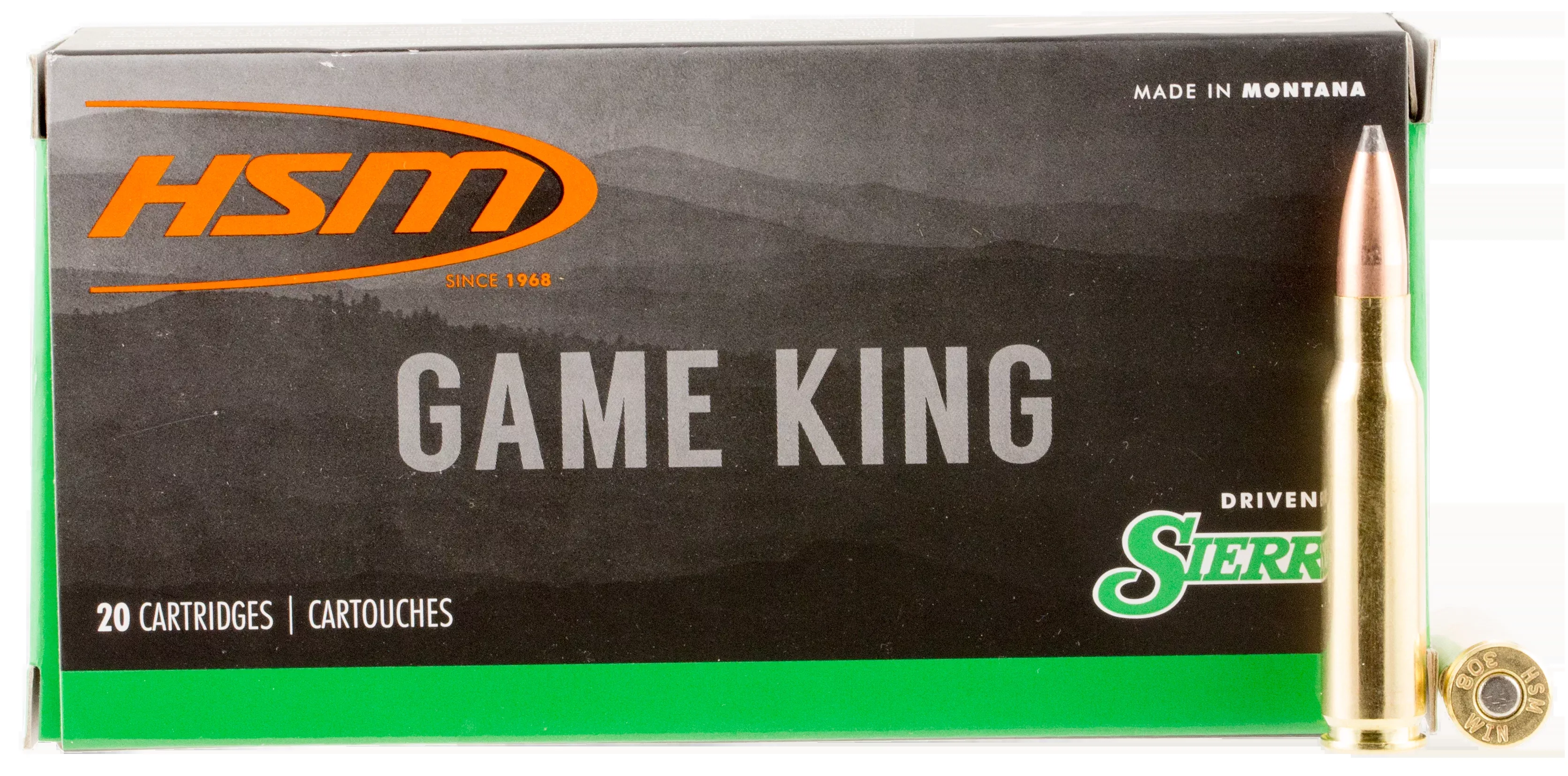 HSM Game King .308 Winchester 150gr Sierra GameKing Spitzer Boat Tail Rifle Ammo 20rd 30841N