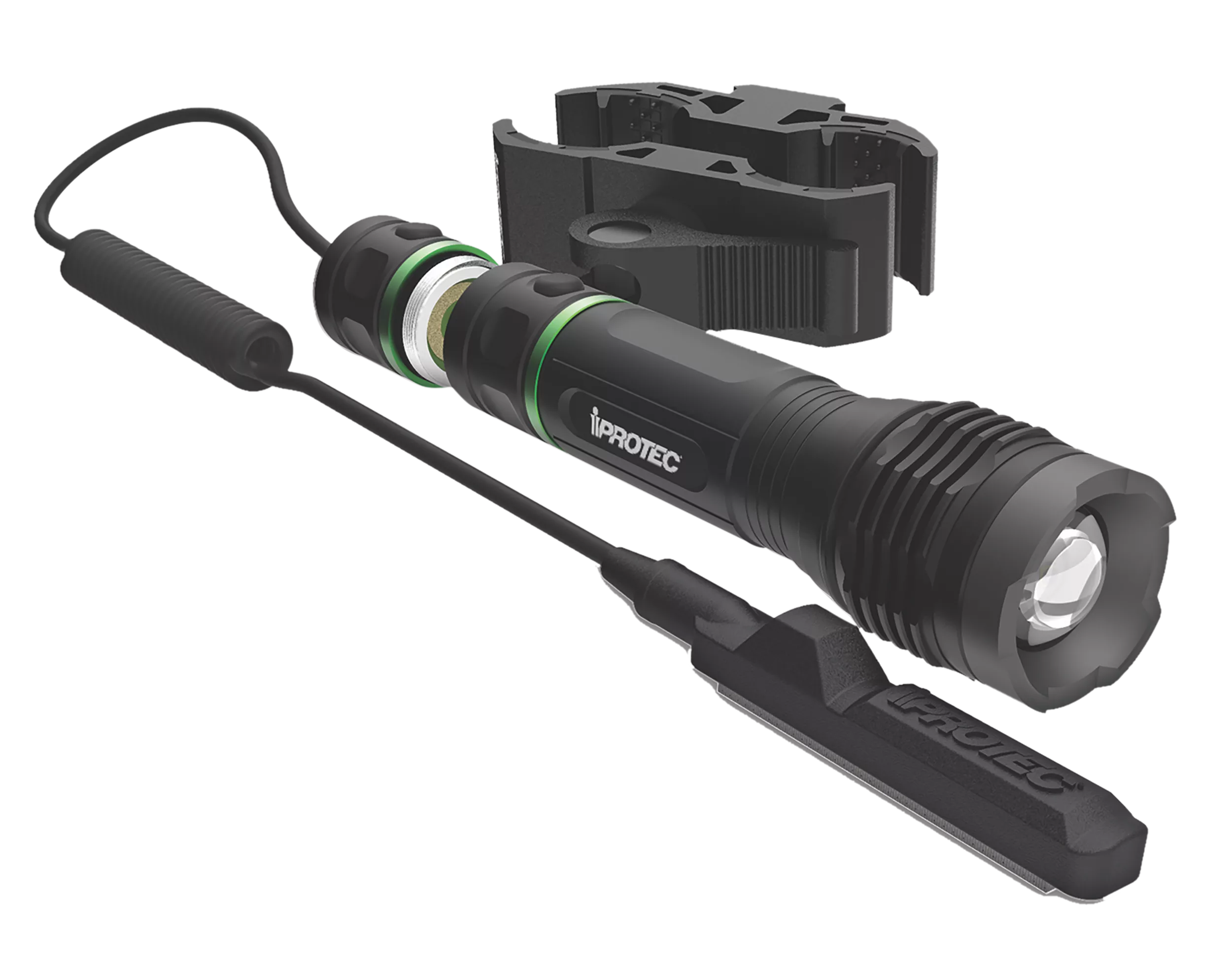 iProtec 665 LG 250 250 Lumen Green Firearm Light with Long Gun MountBlack Anodized 25/250 Lumens Green LED Light