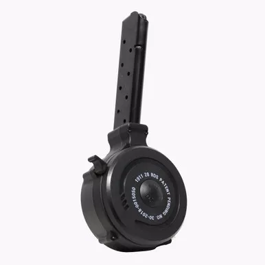 Iver Johnson Arms 28 Round 45 ACP 1911 Drum Magazine - Black