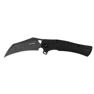Kershaw 1423 Dawnstar Assisted Liner Lock Flipper Knife - 3.5" BlackWash Hawkbill Blade, Black GFN Handles, Reversible Clip