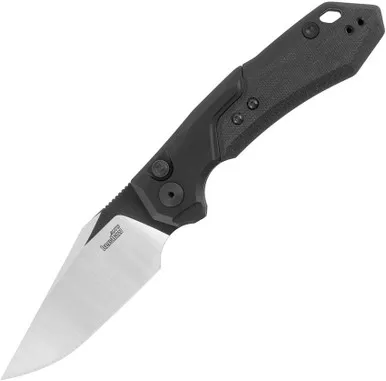 Kershaw 7851BBLK Launch 19 AUTO Folding Knife - 3.3" CPM-154 Two-Tone Clip Point Blade, Black Anodized Aluminum Handles withBlack G10 Scale