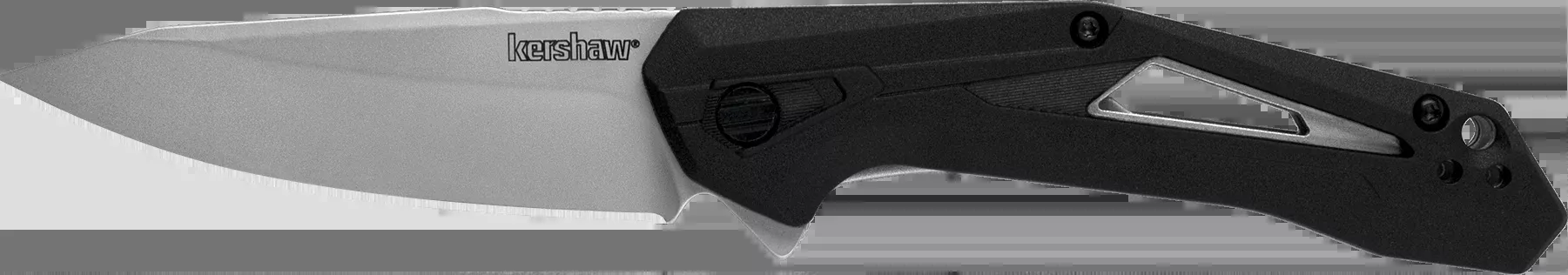 Kershaw Airlock Assisted Folding Knife, 3-inch Bead-Blasted Drop Point, Black Glass-Filled Nylon, 1385