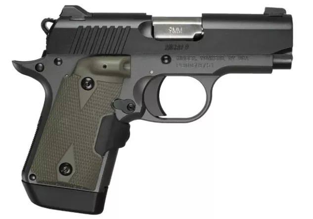 Kimber Micro 9 Woodland Night 9mm with OD Green Crimson Trace Lasergrips (Red Laser)