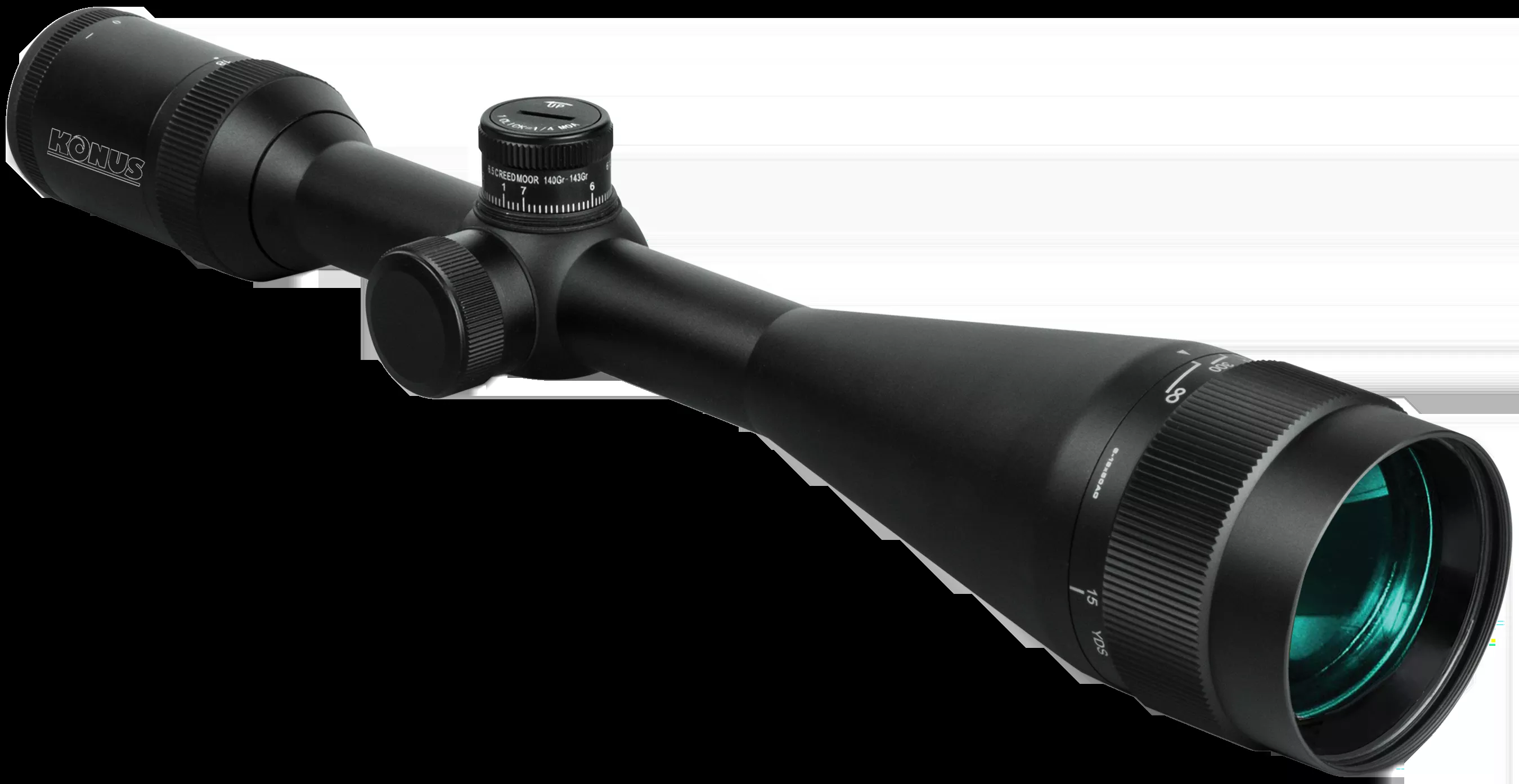 Konus 7227 Konus-CXMatte Black 6-18x 50mm 25.40mm Tube Duplex 6.5 Creedmoor Reticle