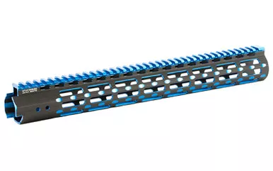 Leapers, Inc. - UTG - UTG PRO,M-Lok Super Slim Free Floating Rail Black/Blue 2-Tone Fits AR-15 - 15"