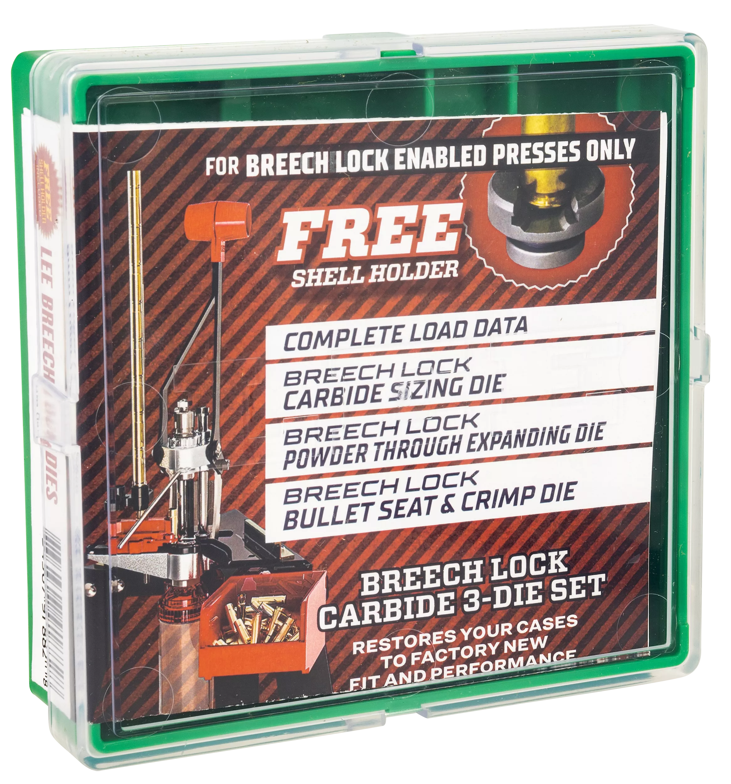 Lee Precision 91882 Breech Lock Carbide 3-Die Set 9mm Luger