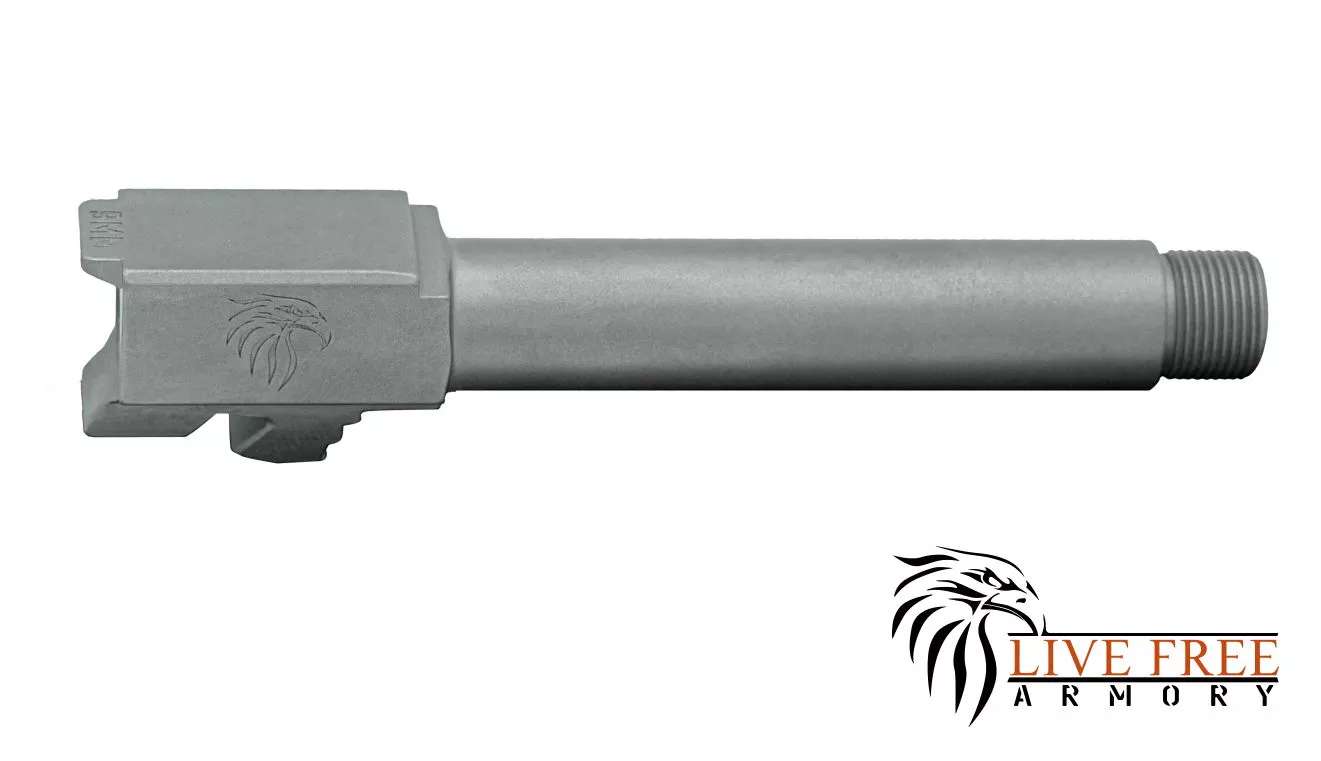 LFA Threaded Barrel for Glock 19 Match Barrel Live Free Armory Bead Blasted