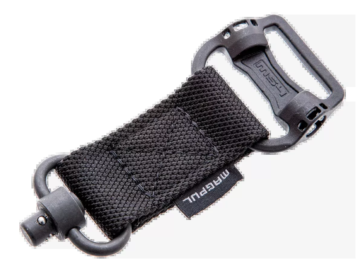MAGPUL INDUSTRIES CORP MS1/MS4 Sling Adapter, Two-to-One Point, Steel, 1.25 in Nylon Webbing, Black, MAG519BLK