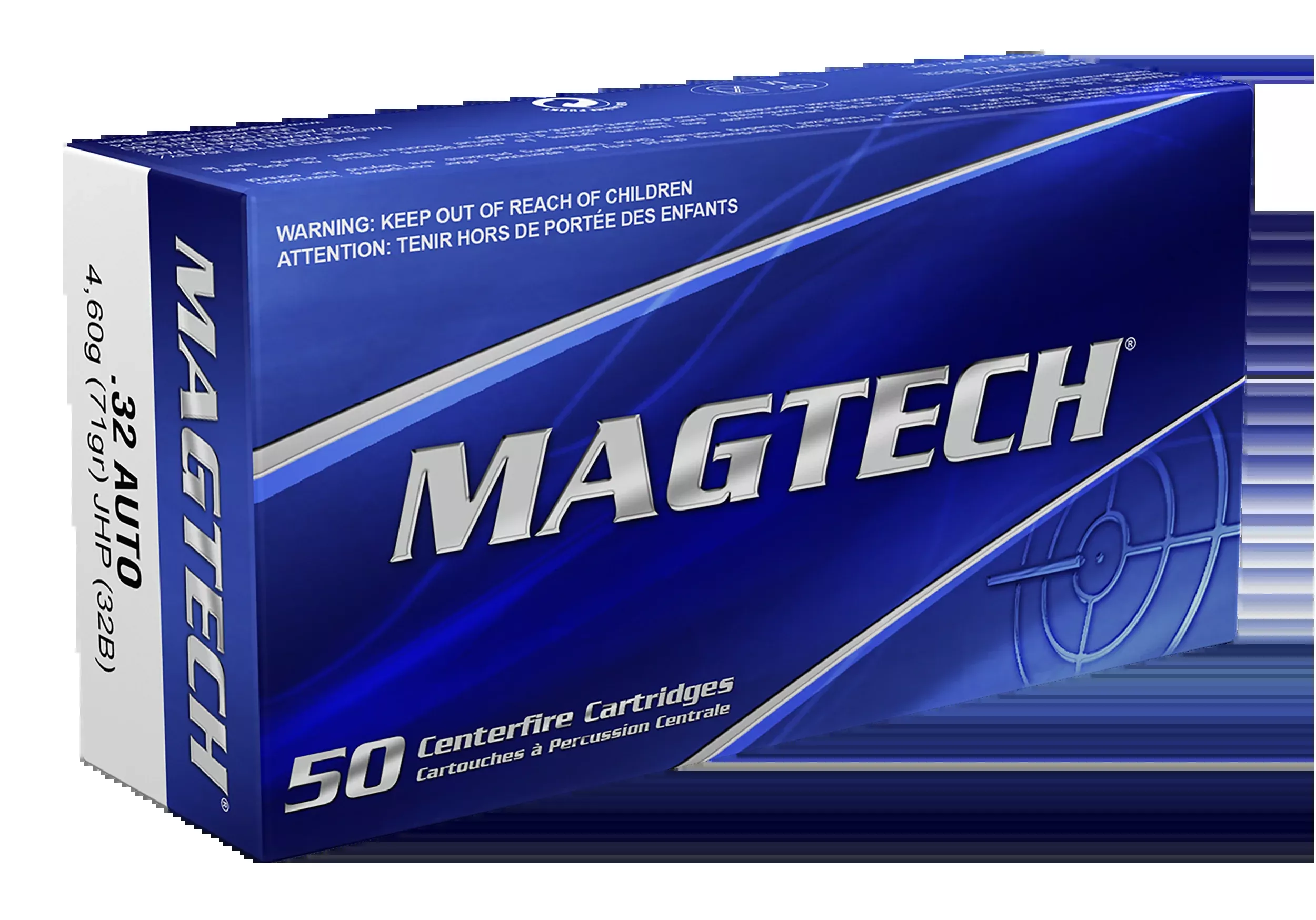 Magtech .32 ACP 71gr Jacketed Hollow Point Range/Training Ammo 50 Rounds/Box (20/Case) 32B