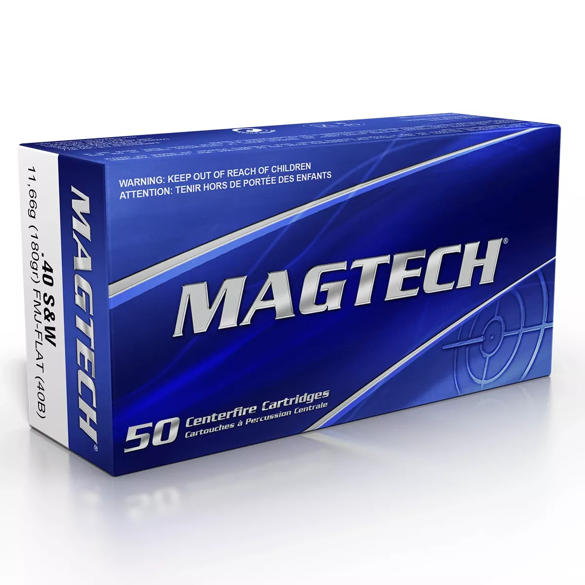 Magtech .40 S&W 180 Grain FMJ Flat Ammunition (50 Rounds)