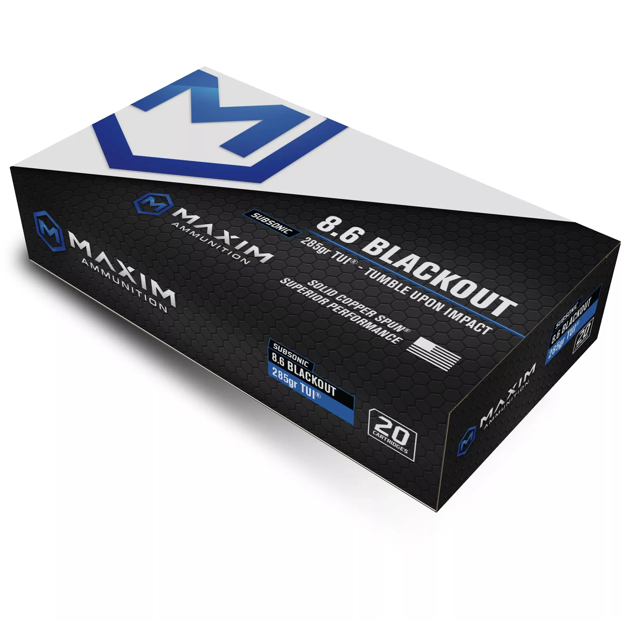 Maxim Defense Industries 8.6 Blackout 235gr TUI Subsonic Short Barrel Ammo 20-Round Box MXM-49150