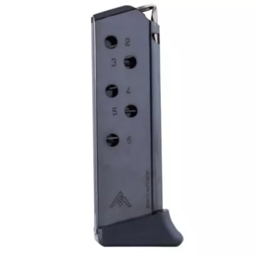 Mec-Gar Walther PPK 6 Round Magazine .380 ACP Carbon Steel Tube Blued Finish