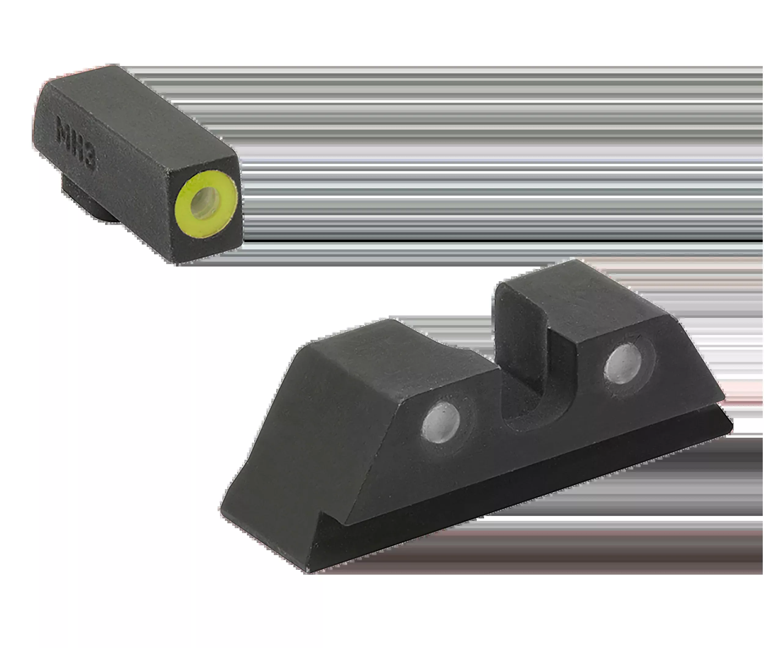 MEPRO USA LLC Hyper-Bright Tritium Night Sight Set for Glock 9/40, Yellow Front Ring - 402243121