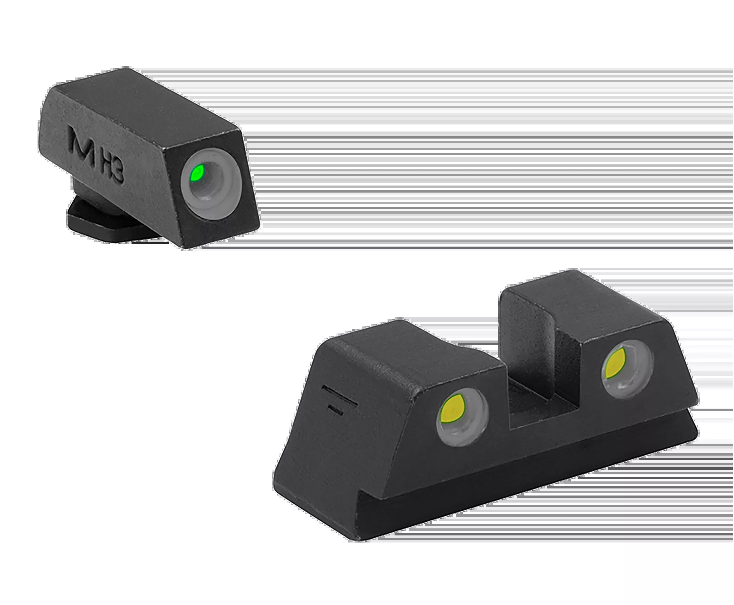 MEPRO USA LLC Tru-Dot Night Sights for Glock 42/43/43X/48, Green Front Yellow Rear Tritium, 102203201