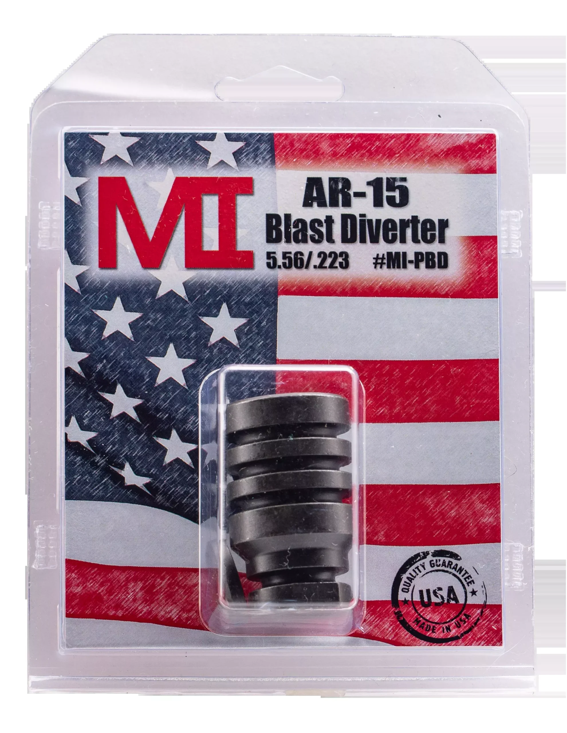 Midwest Industries AR-15 Blast Diverter Linear Compensator, 1/2x28, Black Phosphate Steel MIPBD